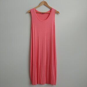 Pistache made in Italy bright light pink sleeveless soft midi dress Medium